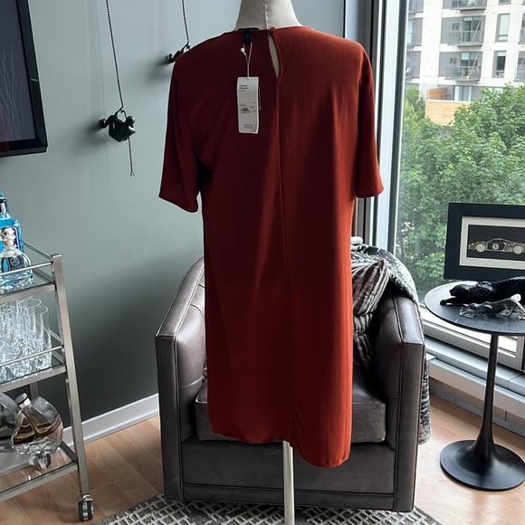 New Eileen Fisher Short Sleeve Dress Size Petite Small PS in Paprika - Picture 5 of 7